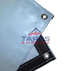 22 oz Extra Heavy Duty Gray Coated Vinyl Tarp by AtlasShield Pro
