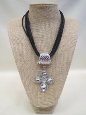 ADO | Leather Cord Necklace Cross
