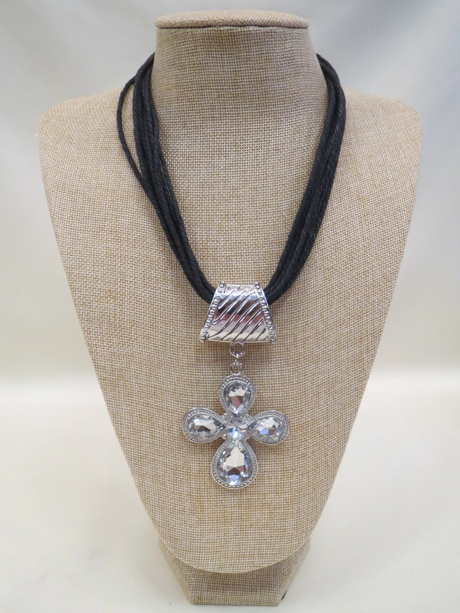 ADO | Leather Cord Necklace Cross