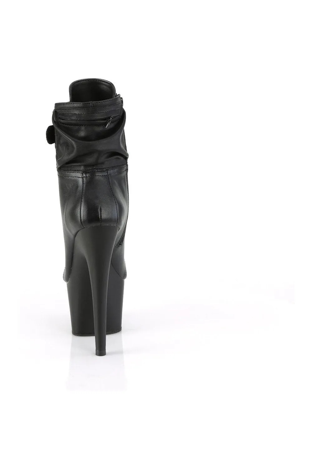 ADORE-1020POUCH Ankle Boot | Black Faux Leather