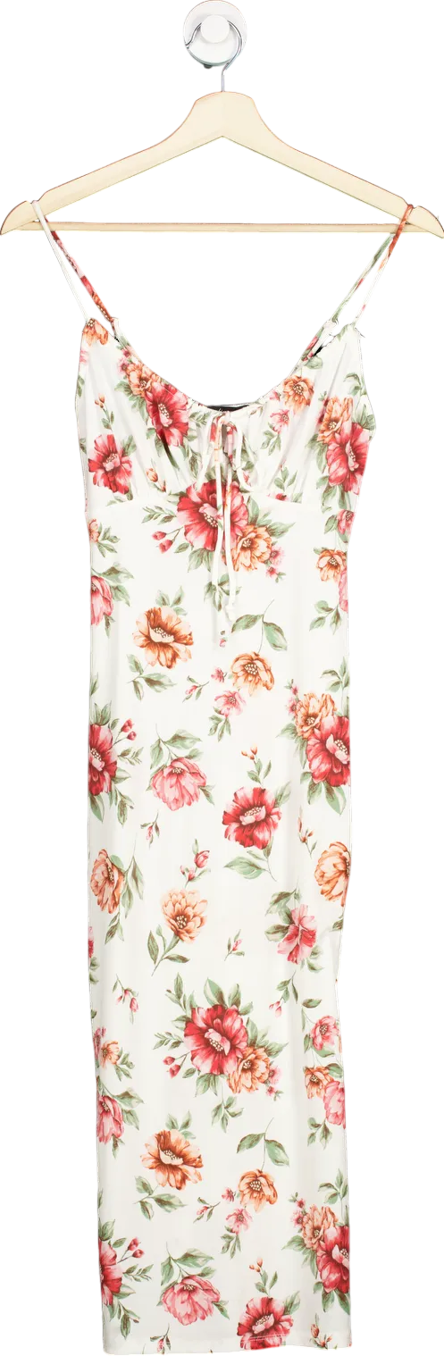Ambiance Floral White Maxi Dress UK S