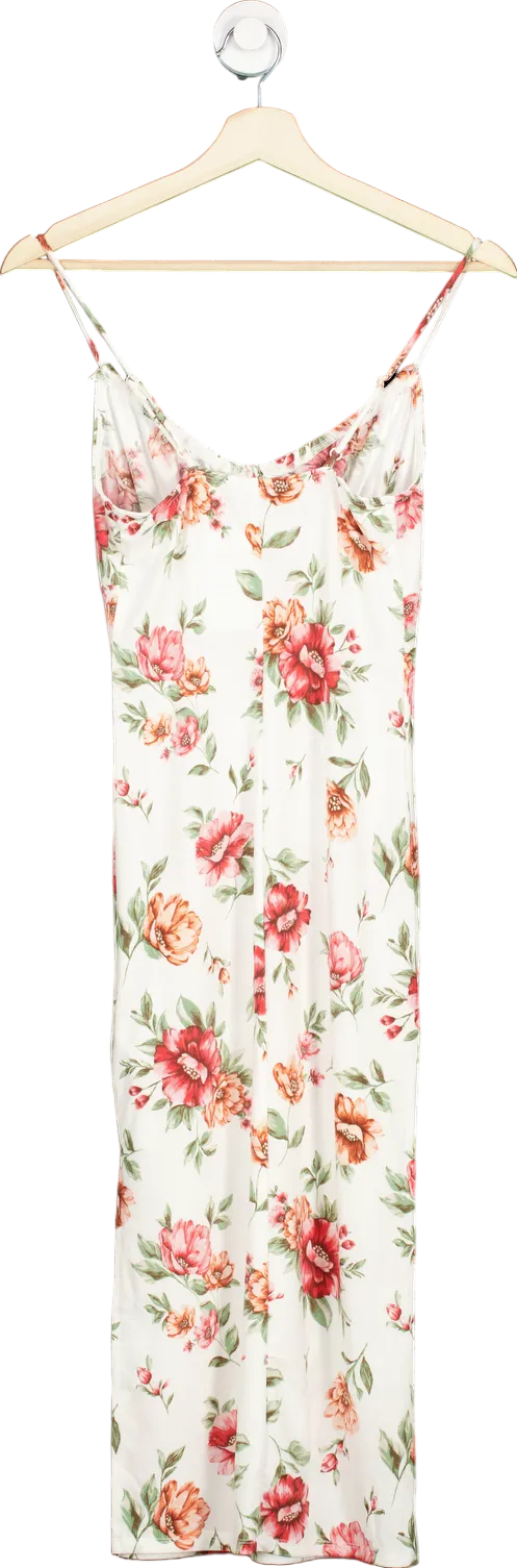 Ambiance Floral White Maxi Dress UK S