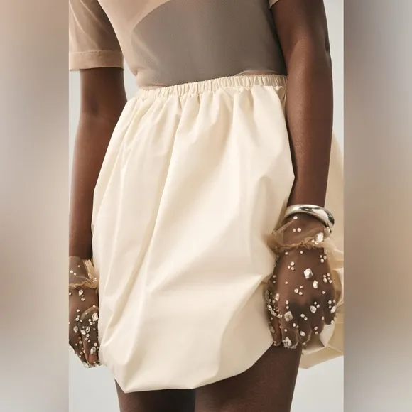 Anthropologie Self Contrast Bubble Mini Skirt NWOT