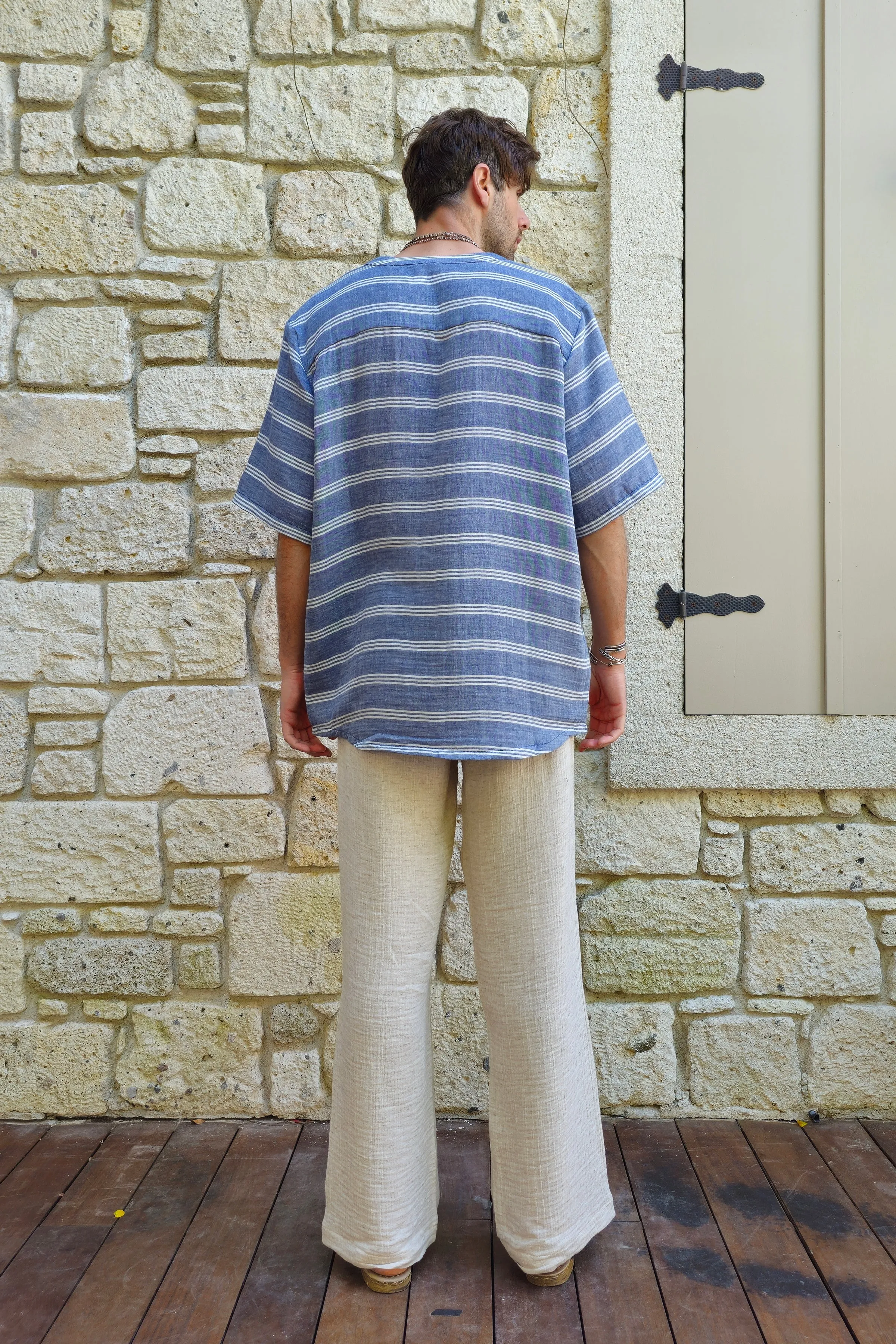 ARCHEUS STRIPES Organic Cotton Double Gauze Shirt