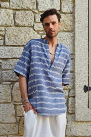 ARCHEUS STRIPES Organic Cotton Double Gauze Shirt