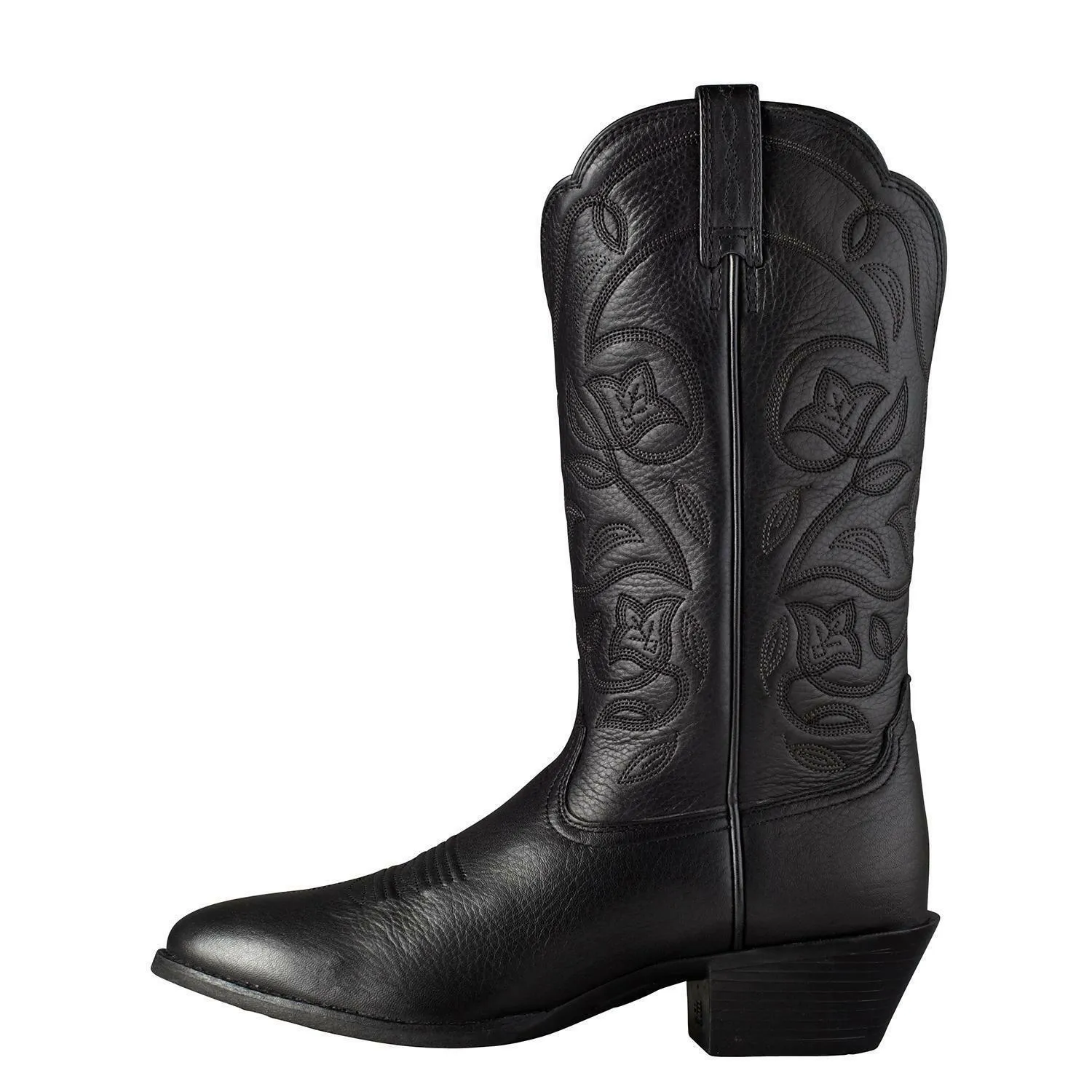 Ariat LADIES BLACK DEERTAN HERITAGE WESTERN R TOE COWGIRL BOOTS 10001037