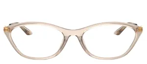 Armani Exchange AX 3121U 8366 Irregular Plastic Beige Eyeglasses with Logo Stamped Demo Lenses