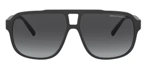 Armani Exchange AX 4104S 80788G Rectangle Plastic Black Sunglasses with Grey Gradient Lens