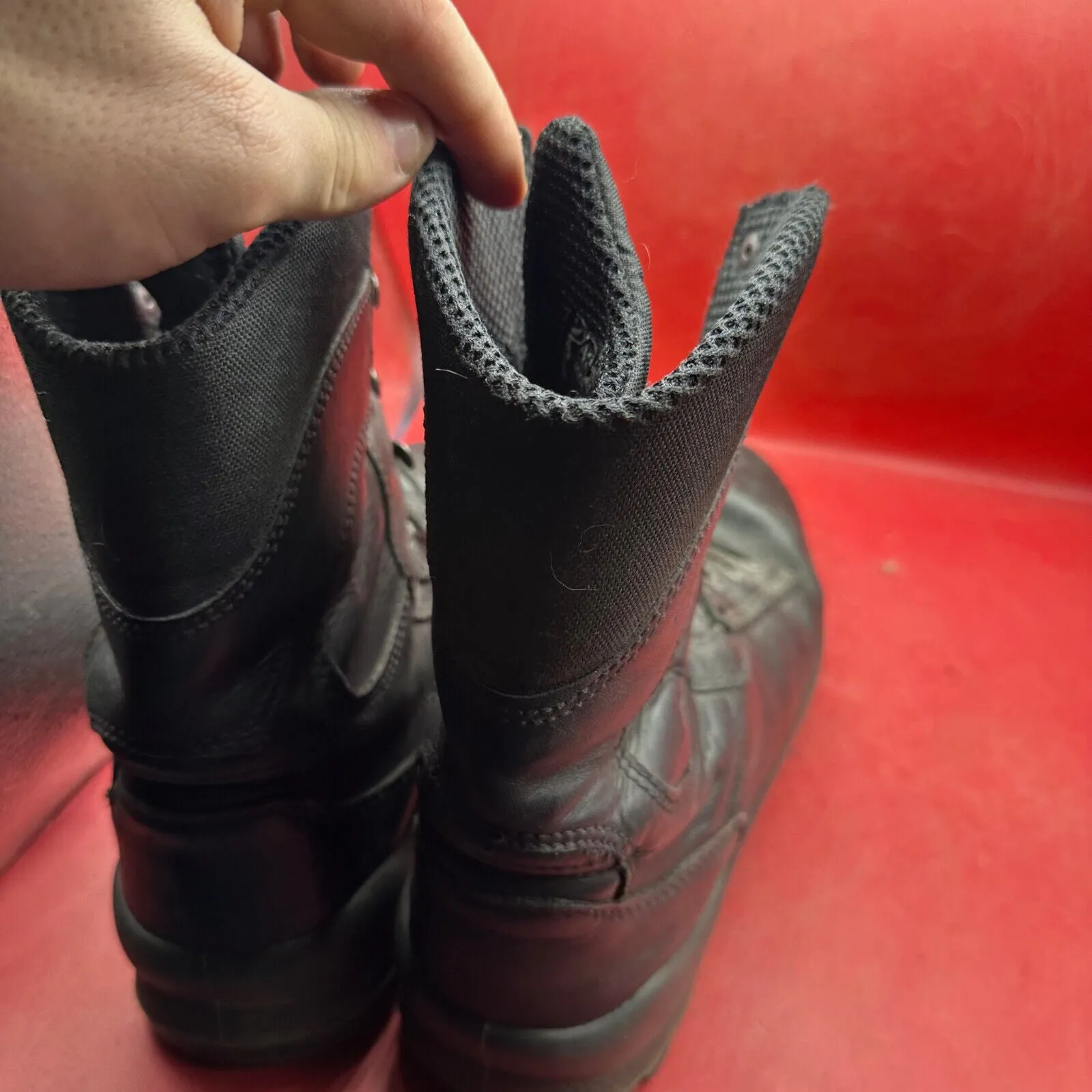 Austrian Army Black Leather Heavy Duty Combat Boots - Size EU 43 - UK 9