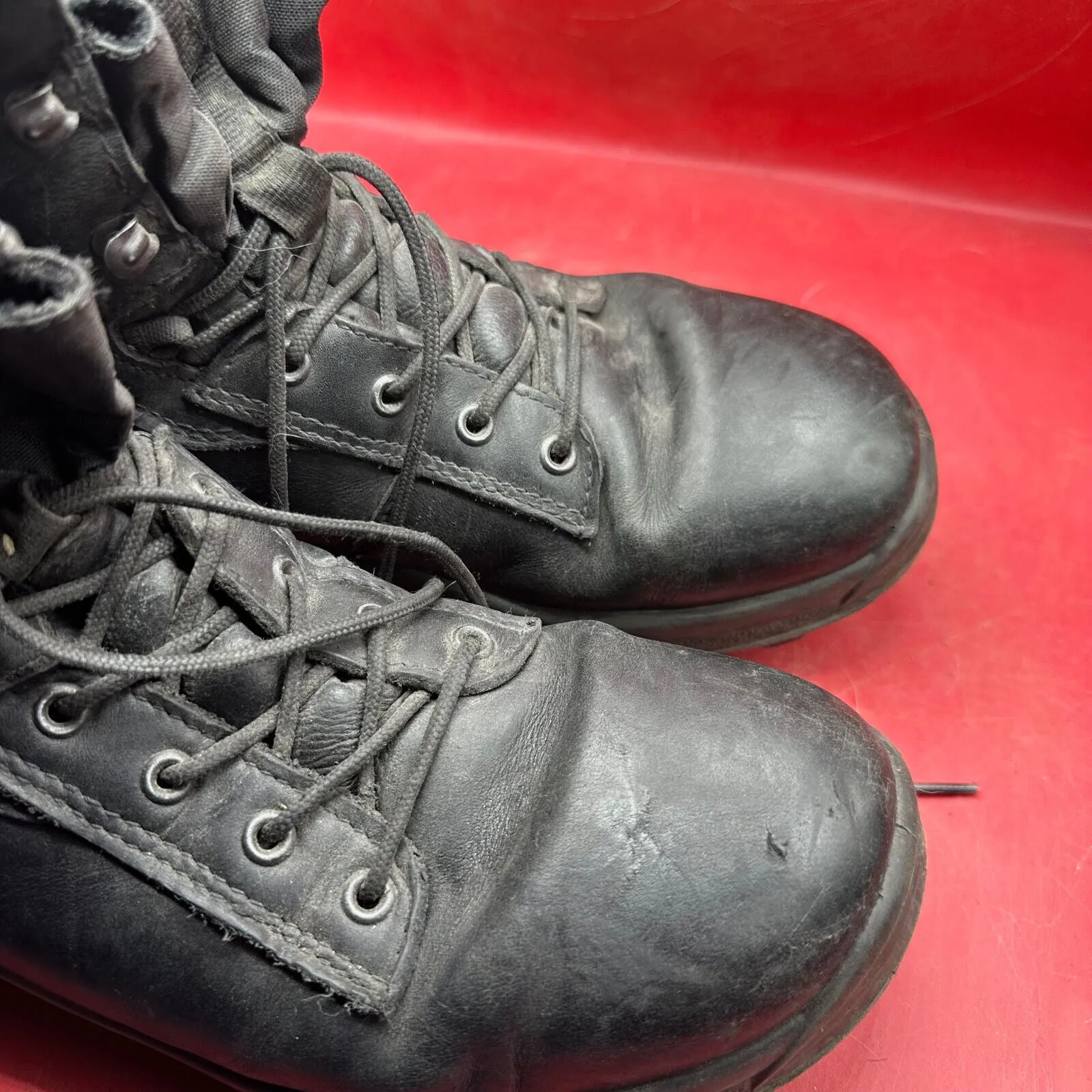 Austrian Army Black Leather Heavy Duty Combat Boots - Size EU 43 - UK 9