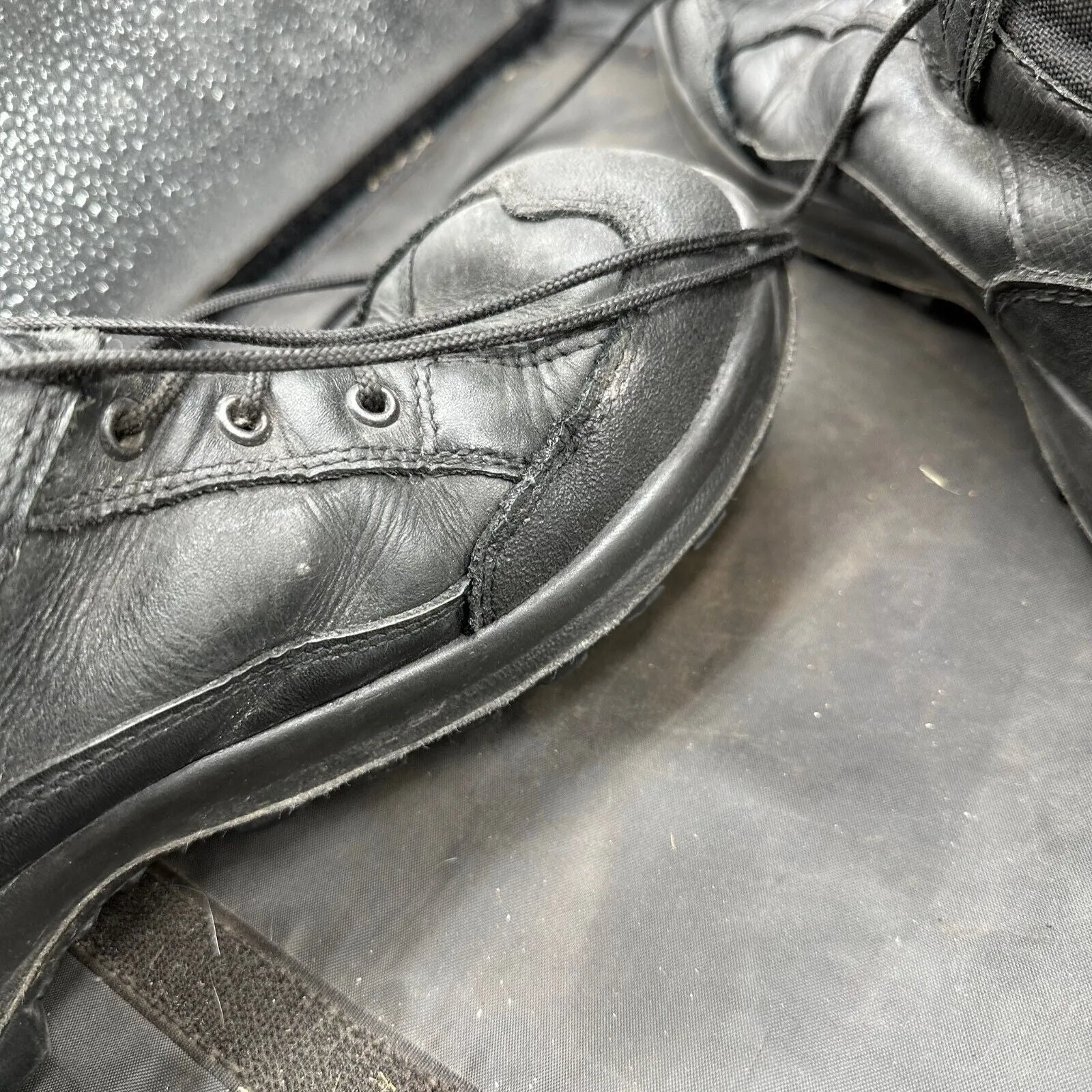 Austrian Army Black Leather Heavy Duty Combat Boots - Size EU 44 - UK 9.5