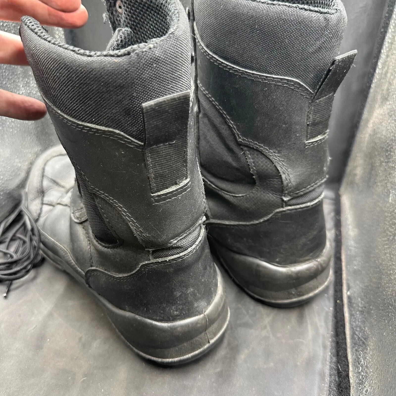 Austrian Army Black Leather Heavy Duty Combat Boots - Size EU 44 - UK 9.5