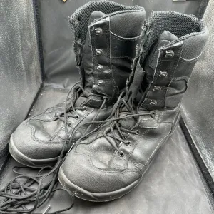 Austrian Army Black Leather Heavy Duty Combat Boots - Size EU 44 - UK 9.5