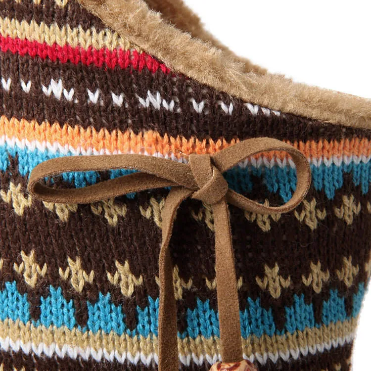 Autumn and Winter Boots, Plush Snow Boots, Sweet Casual Ethnic Style, Wool, Fringed Boots, Women's Boots
