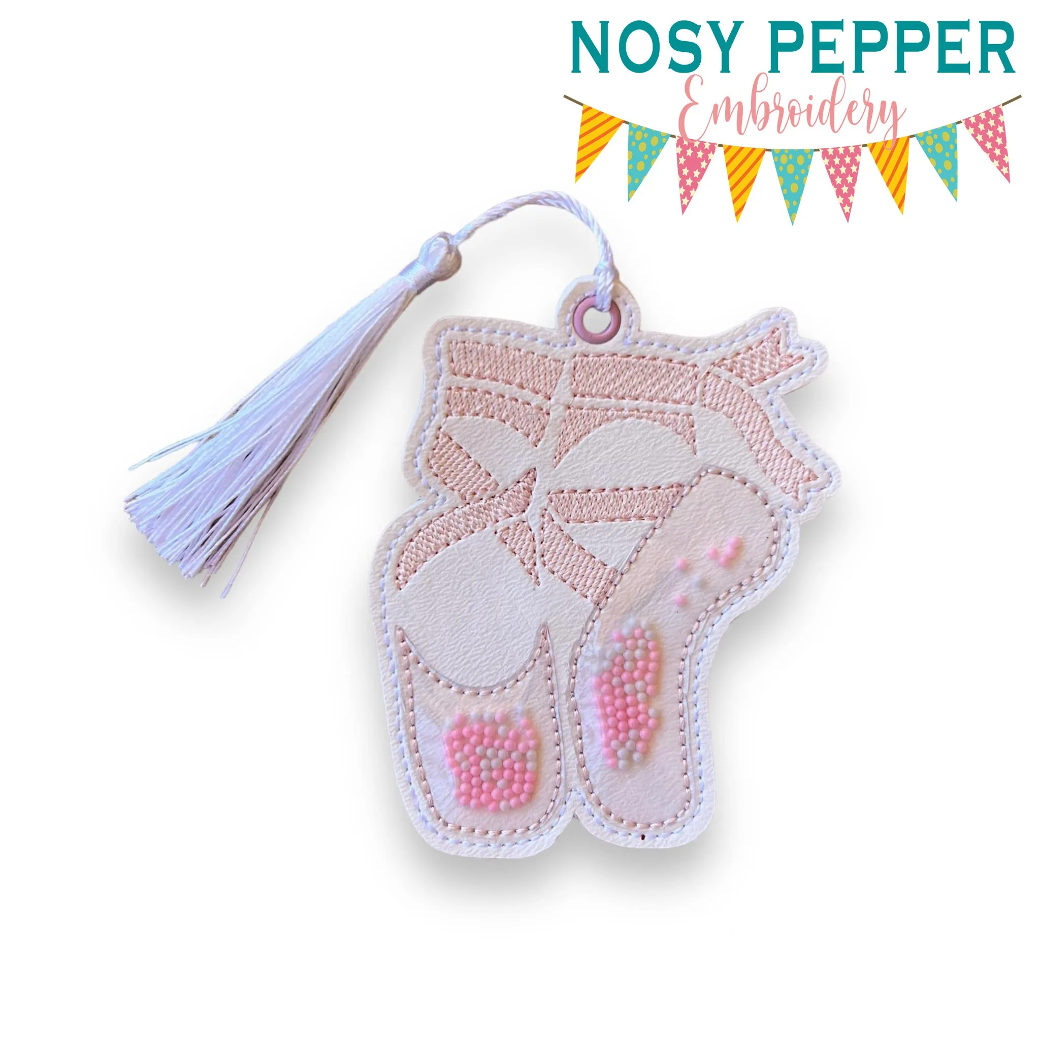 Ballet shaker bookmark/bag tag/ornament machine embroidery file DIGITAL DOWNLOAD