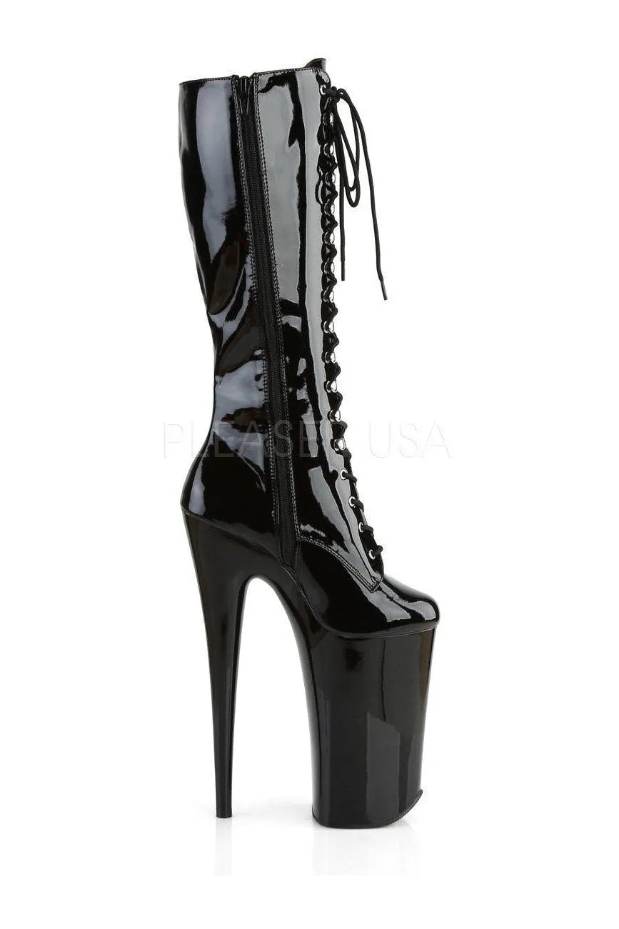 BEYOND-2020 Platform Boot  | Black Patent