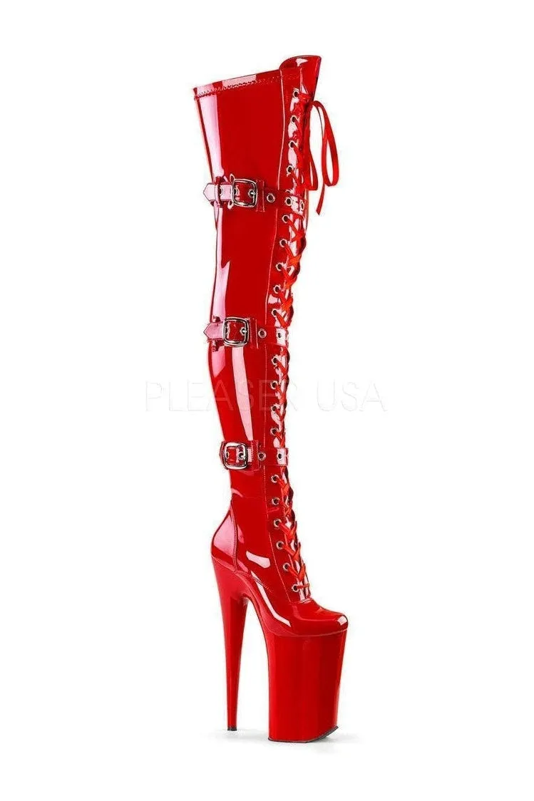BEYOND-3028 Platform Boot  | Red Patent