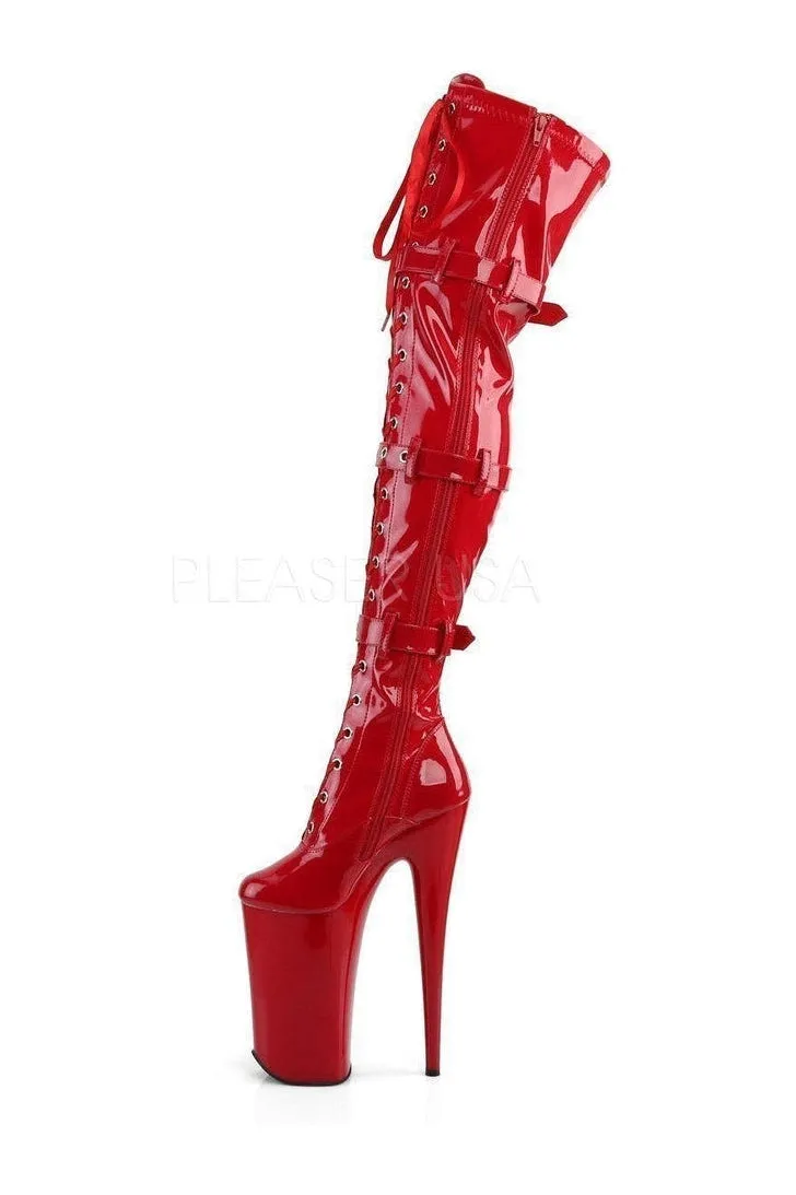 BEYOND-3028 Platform Boot  | Red Patent