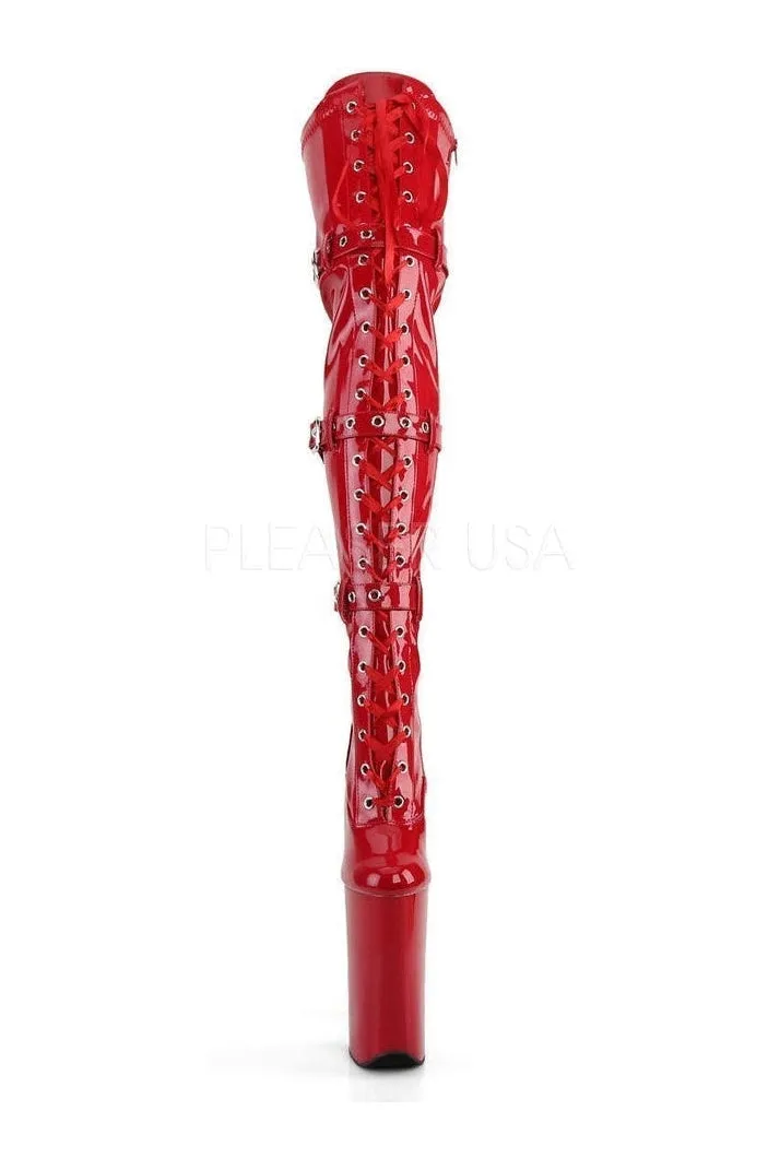 BEYOND-3028 Platform Boot  | Red Patent