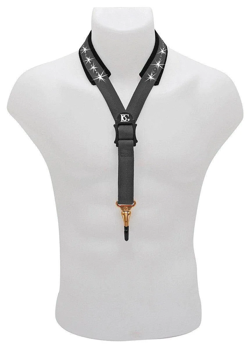BG Saxophone Glam Strap ~ Black ~ Alto, Tenor Sax