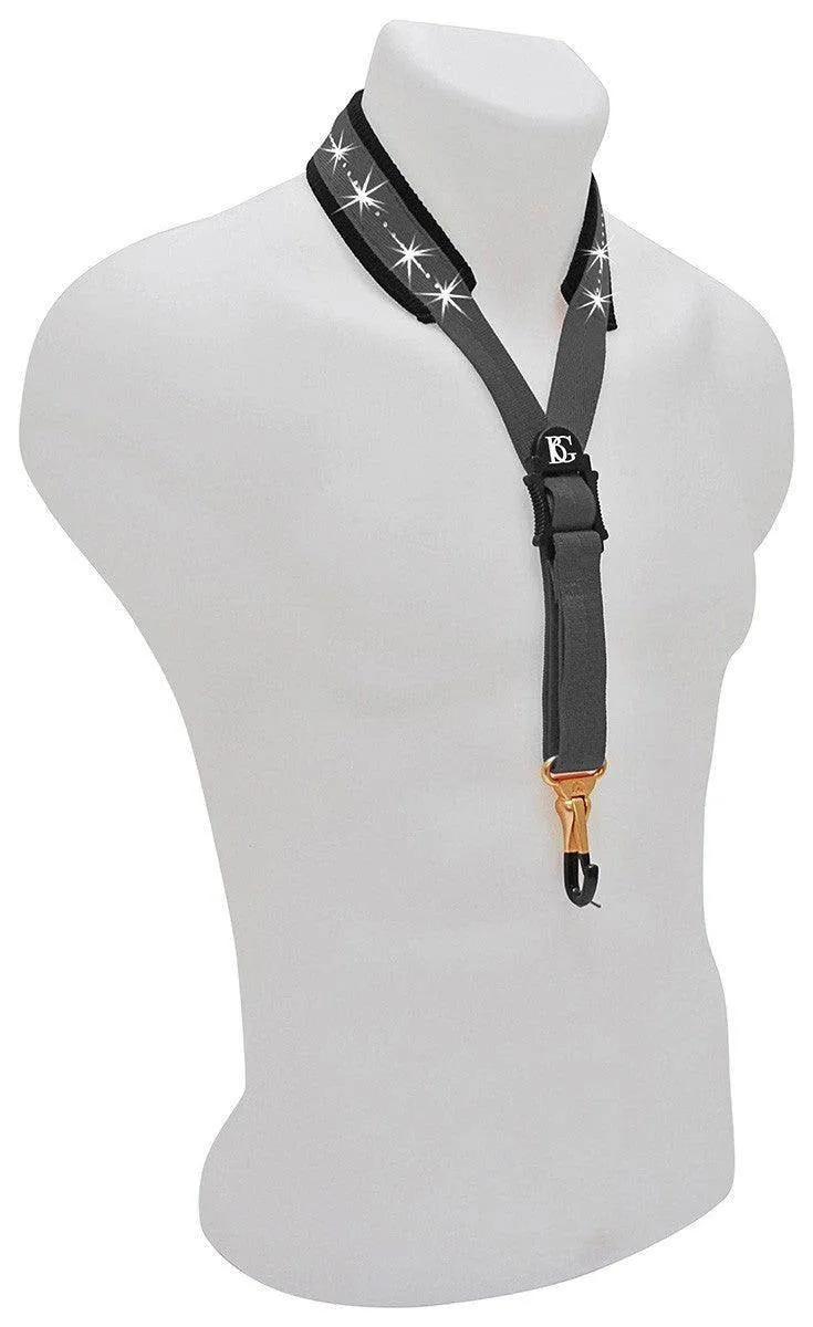 BG Saxophone Glam Strap ~ Black ~ Alto, Tenor Sax