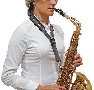 BG Saxophone Glam Strap ~ Black ~ Alto, Tenor Sax