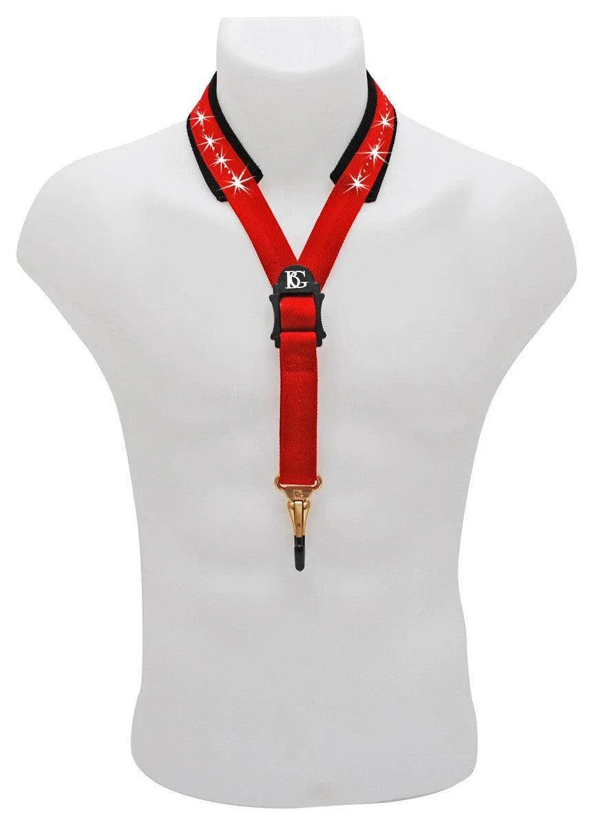 BG Saxophone Glam Strap ~ Red ~ Alto, Tenor Sax
