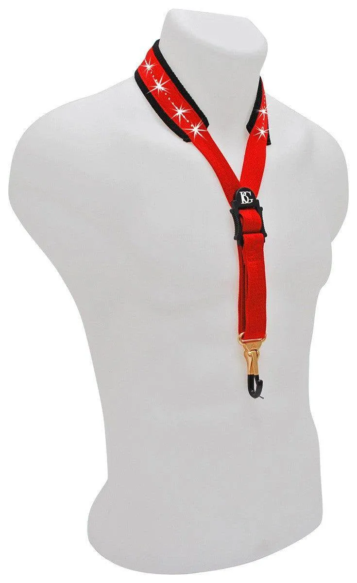 BG Saxophone Glam Strap ~ Red ~ Alto, Tenor Sax