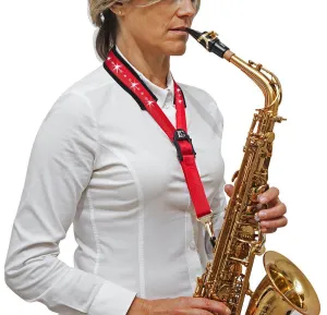 BG Saxophone Glam Strap ~ Red ~ Alto, Tenor Sax