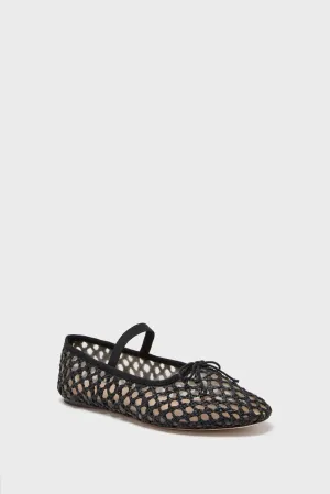 Black Crochet Leonie Flats