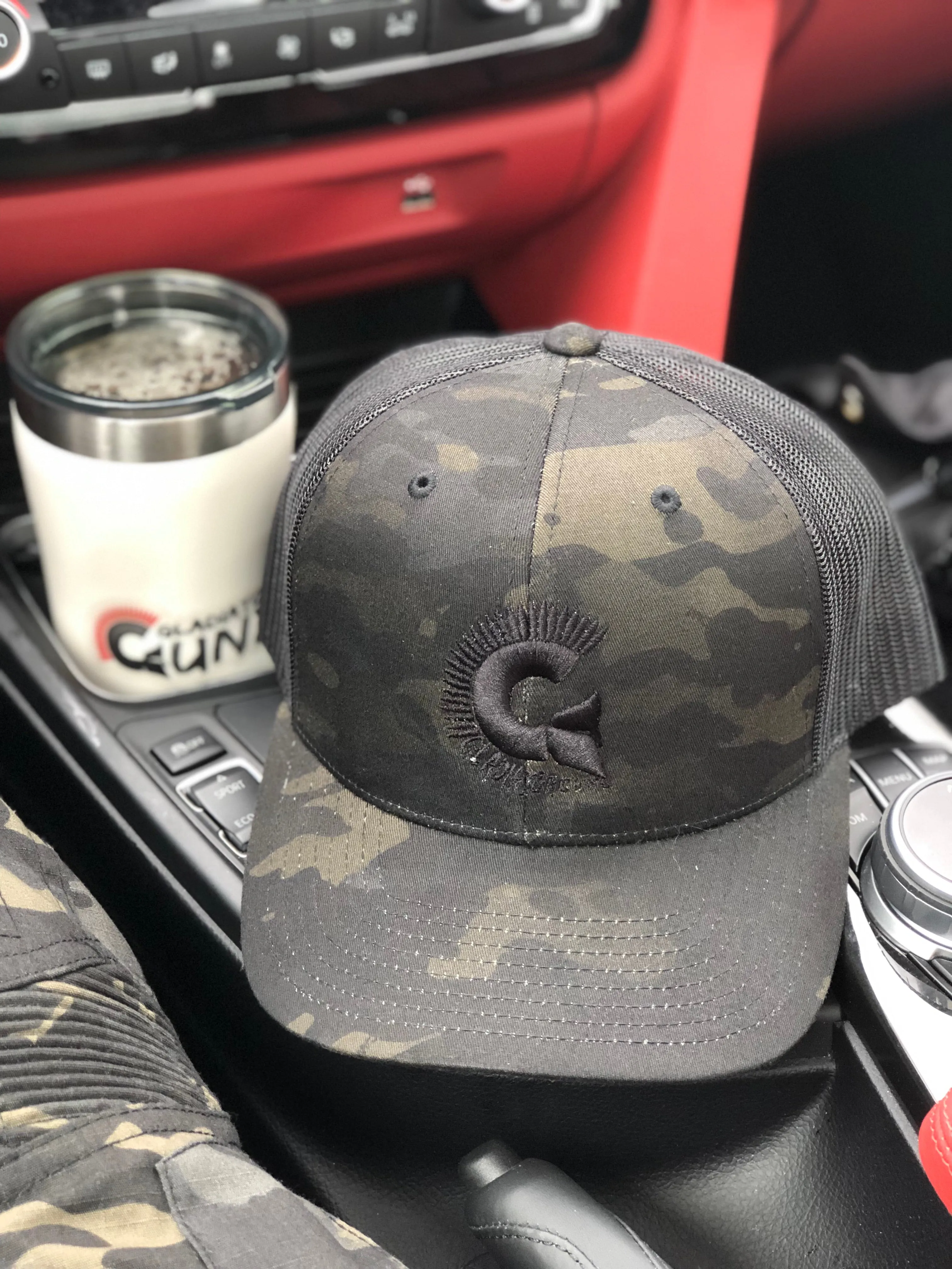 Black Multicam Trucker Hat