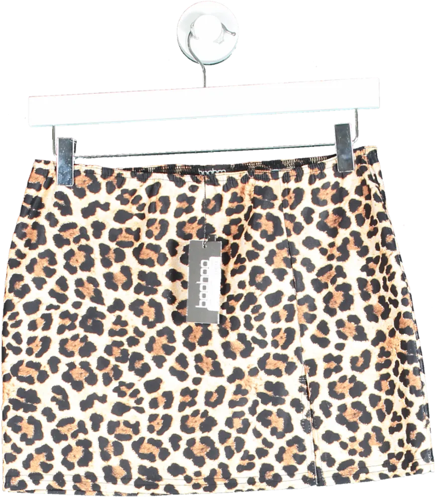Boohoo Leopard Print Mini Skirt UK 10