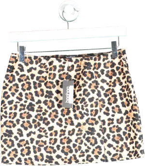 Boohoo Leopard Print Mini Skirt UK 10