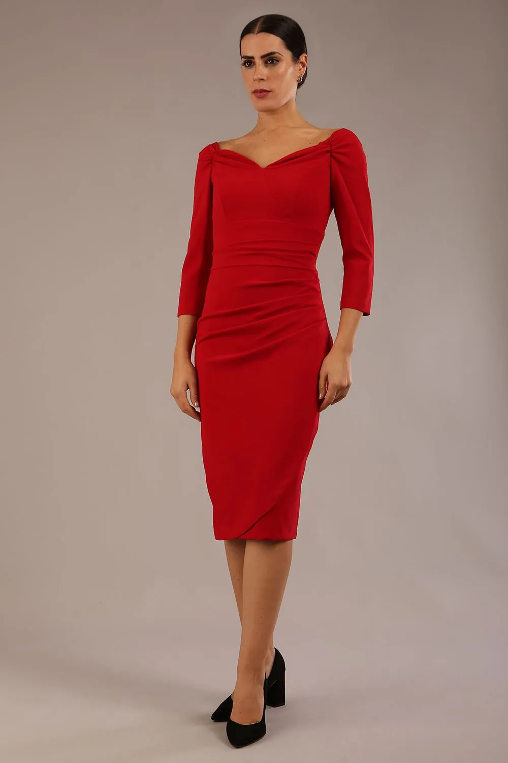 Breton Off Shoulder Pencil Dress