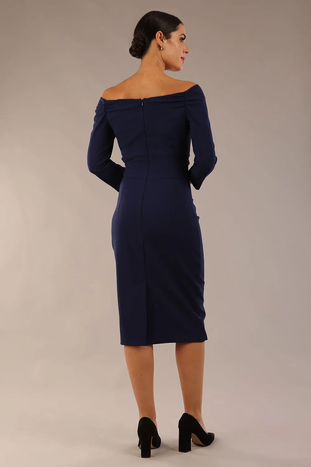 Breton Off Shoulder Pencil Dress