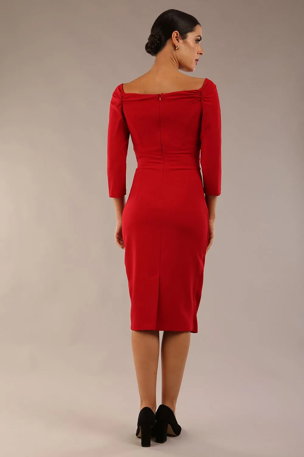 Breton Off Shoulder Pencil Dress