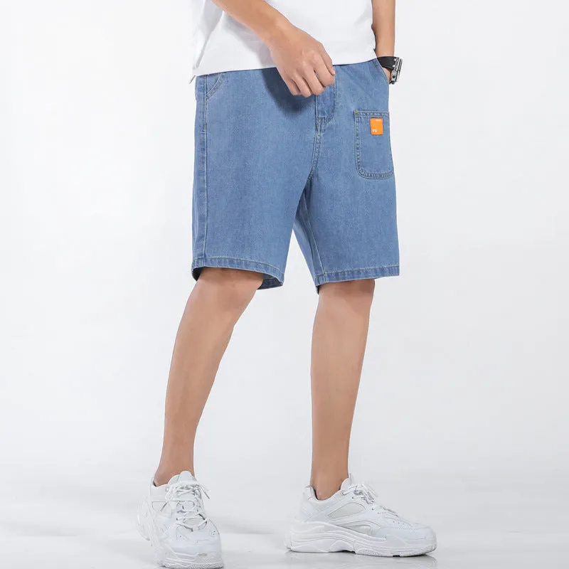 Casual Loose Mid Waisted Plus Size Men's Denim Shorts