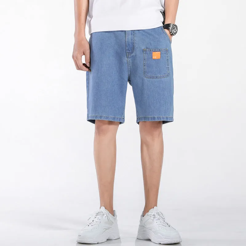 Casual Loose Mid Waisted Plus Size Men's Denim Shorts