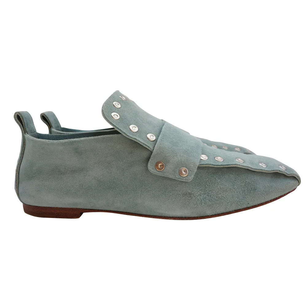 CELINE Suede Studded Accents Loafers By Phoebe Philo