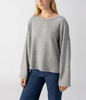 CHANGE OF SCENERY KNIT TOP-HEATHER ASH