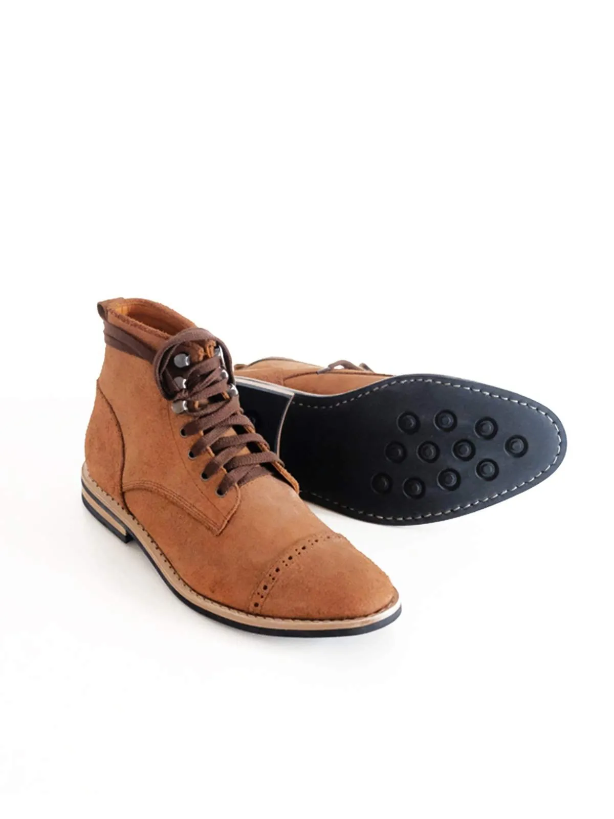 Chevalier Captoe Boots Roughout Brown Chromexcel