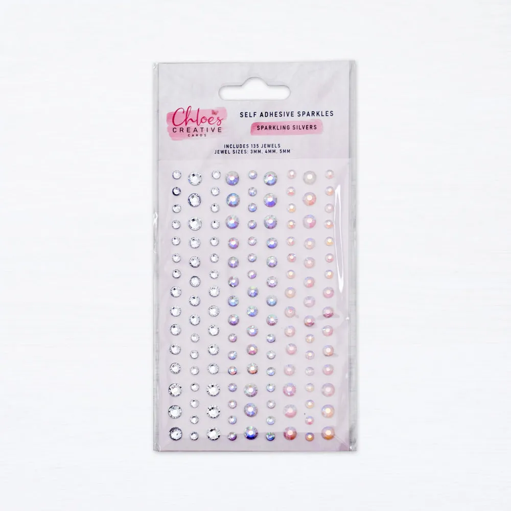 Chloes Creative Cards Self Adhesive Sparkles - Sparkling Silvers