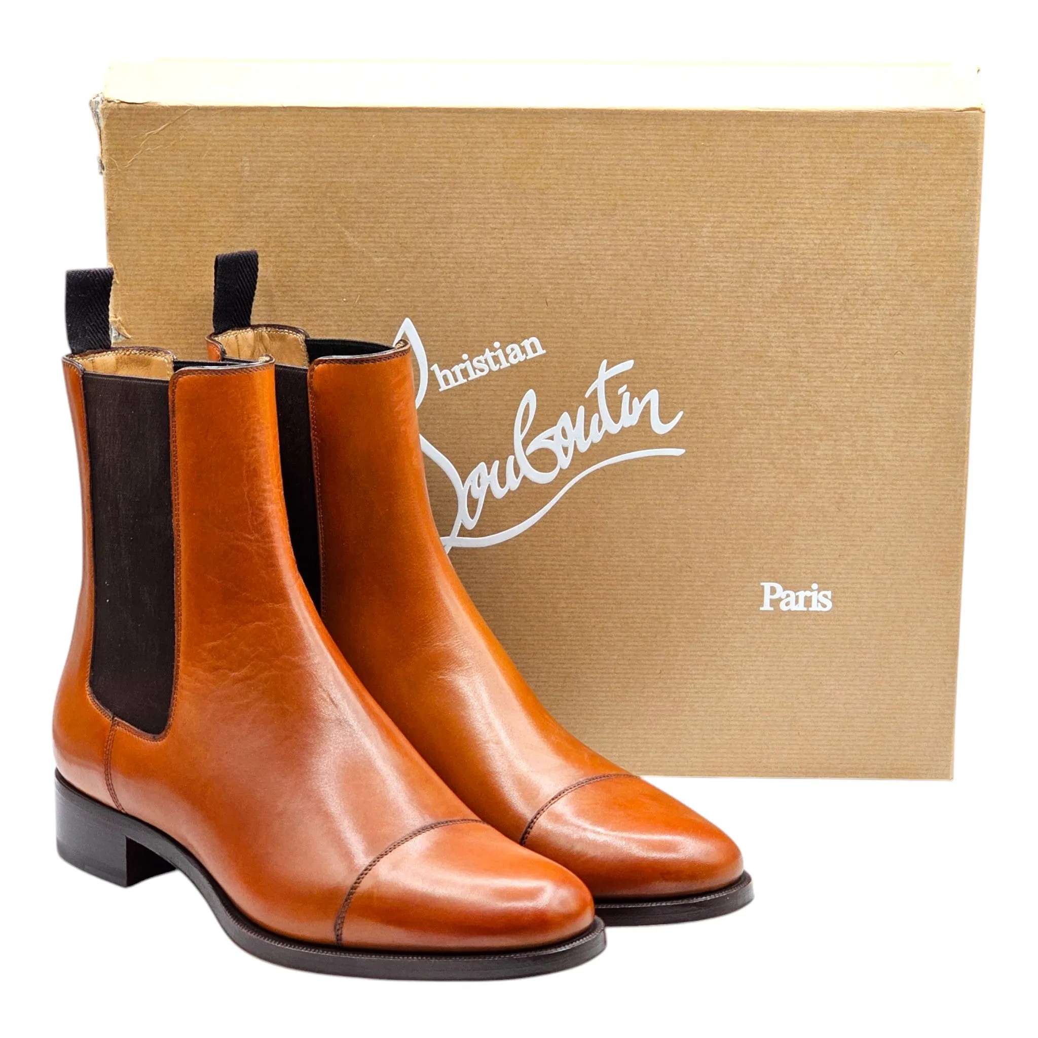 Christian Louboutin Antonio Chelsea Boots - Leather - Brown - EU 40 / US 7