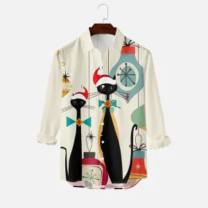 Christmas Series Cat Creative Design Long Sleeve Shirt