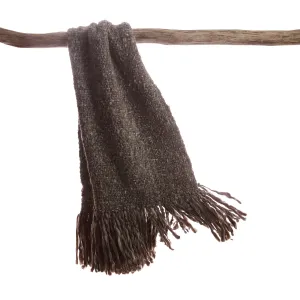 Chunky Blanket Throw - Flame Grey Melange Wool