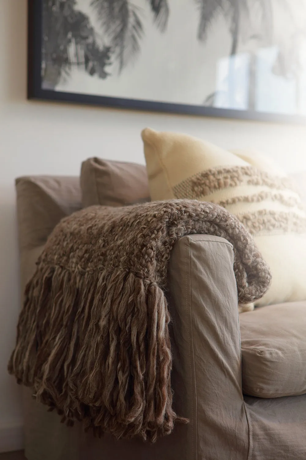 Chunky Blanket Throw - Flame Grey Melange Wool