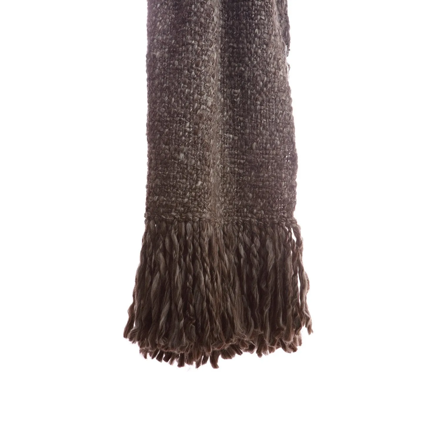 Chunky Blanket Throw - Flame Grey Melange Wool