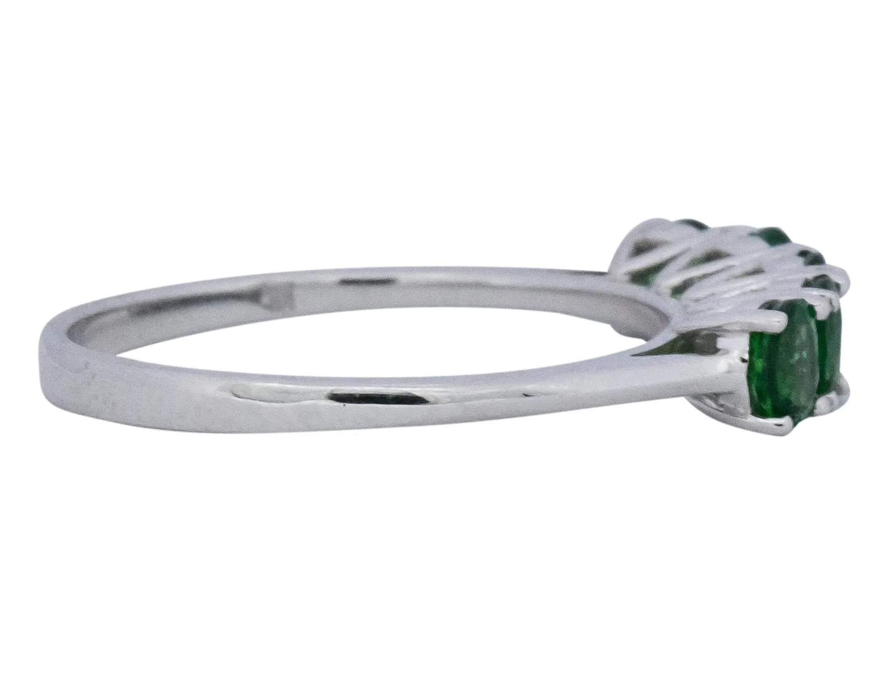 Contemporary 1.25 CTW Tsavorite Garnet 14 Karat White Gold Ring