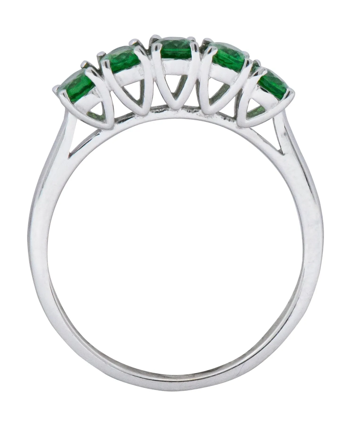 Contemporary 1.25 CTW Tsavorite Garnet 14 Karat White Gold Ring
