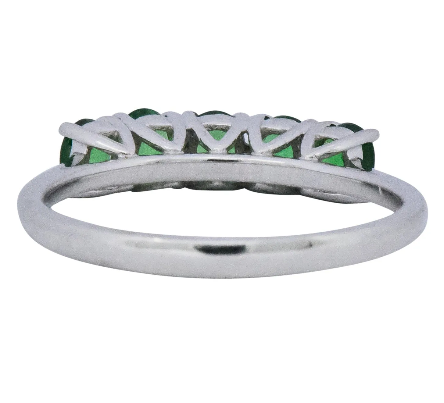 Contemporary 1.25 CTW Tsavorite Garnet 14 Karat White Gold Ring